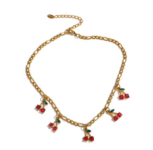 Cherry Drops Choker Necklace