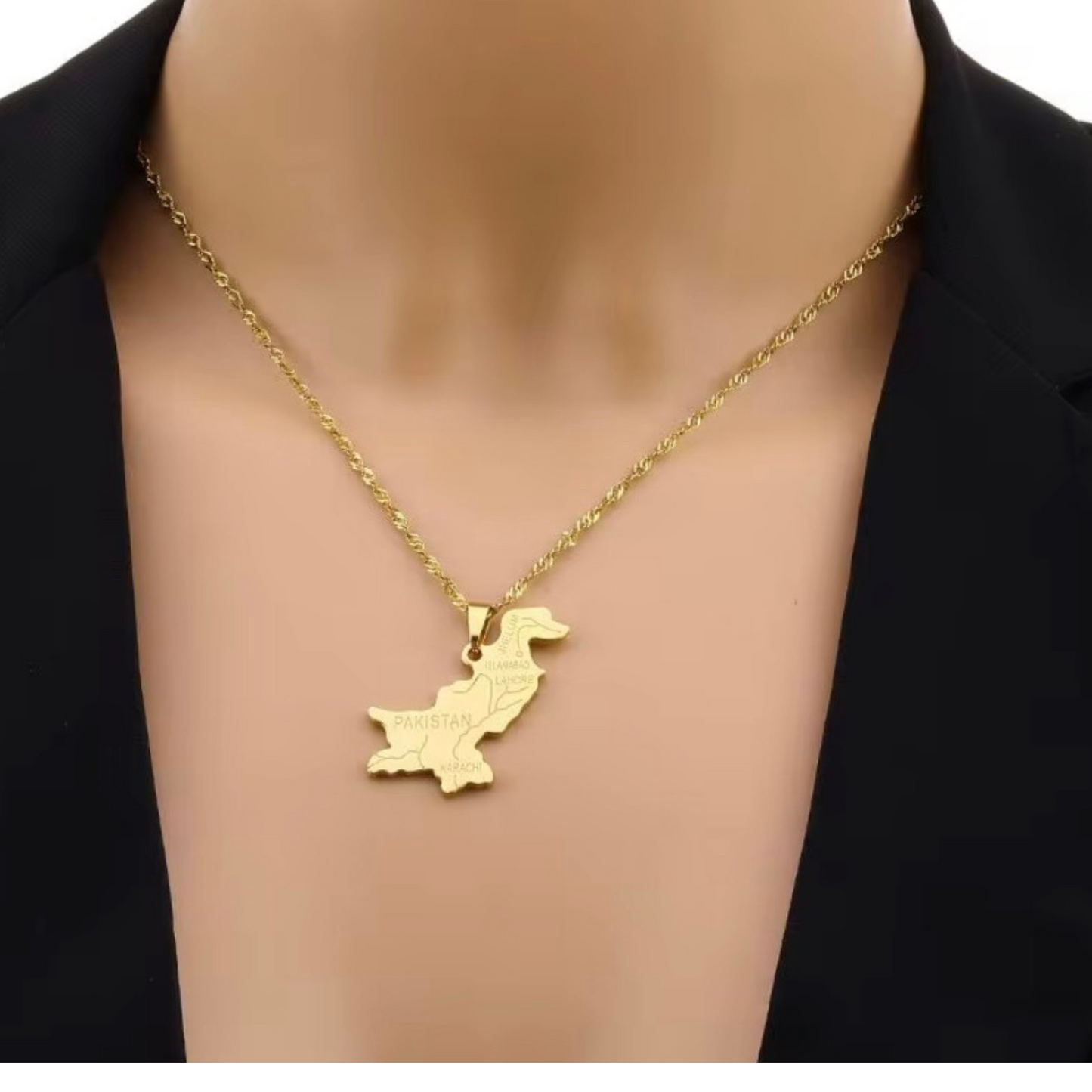 Pakistan Map Necklace