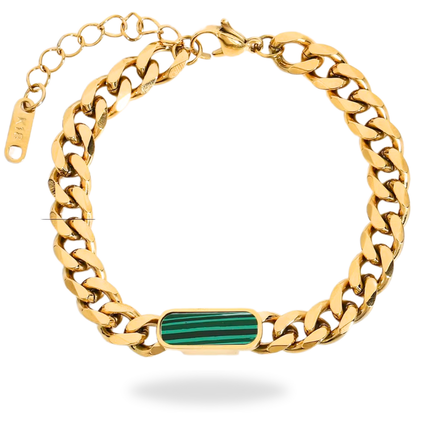 Gold Bracelet with Emerald Pendant